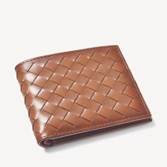 8 Card Billfold Wallet Burnished Tan Woven Leather Men Aspinal Of London Billfold Wallets 8 Card Billfold Wallet Burnished Tan Woven Leather Men Aspinal Of London Billfold Wallets