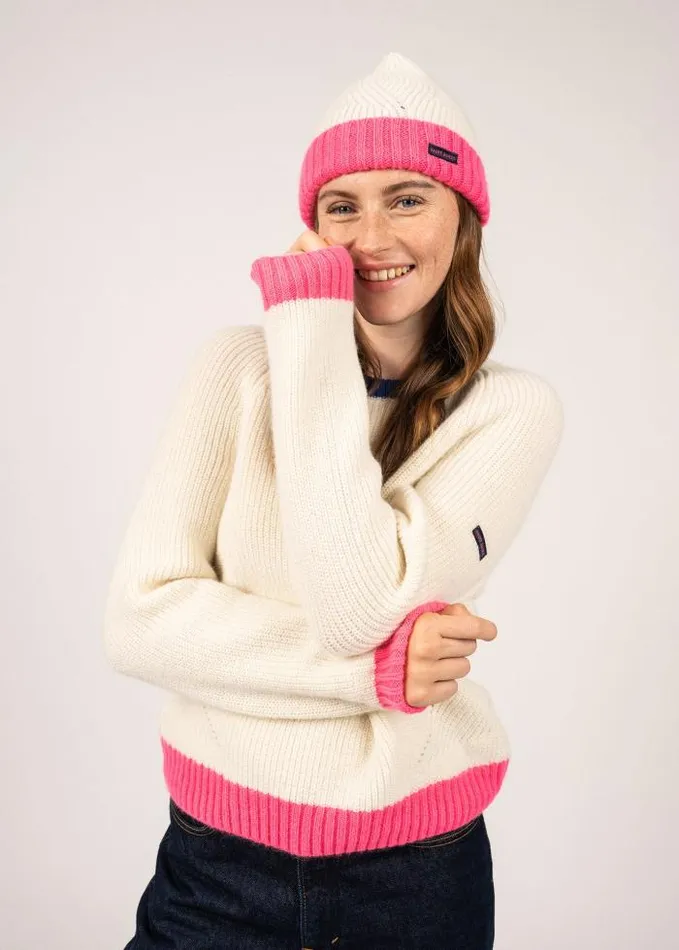 Accessories Hats and Beanies Saint James HAUBAN Winter White Neon Pink