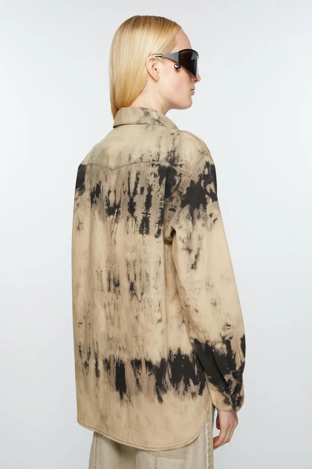 Acne Studios Denim Shirt 8211 Relaxed Fit Blackbeige Women Shirts and Blouses