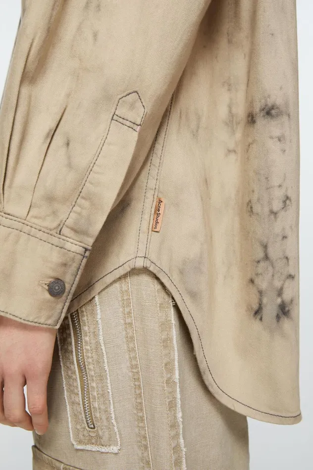 Acne Studios Denim Shirt 8211 Relaxed Fit Blackbeige Women Shirts and Blouses