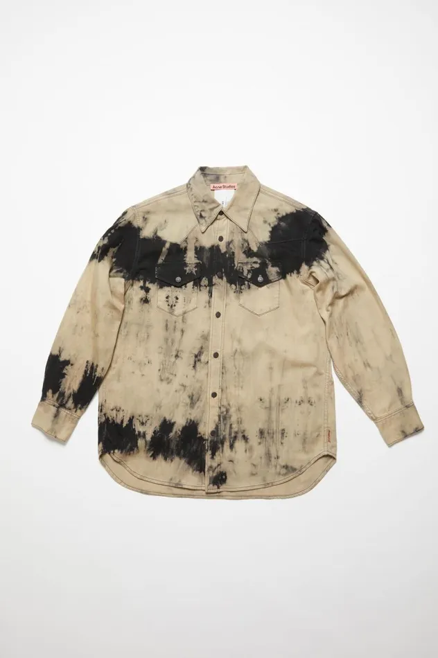 Acne Studios Denim Shirt 8211 Relaxed Fit Blackbeige Women Shirts and Blouses