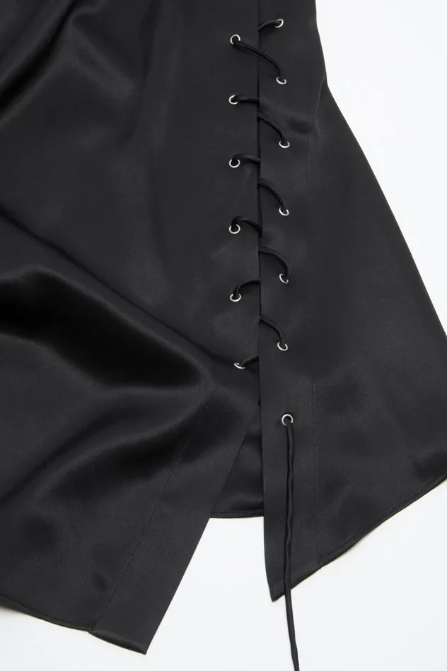 Acne Studios Fringe Wrap Blouse Black Women Shirts and Blouses