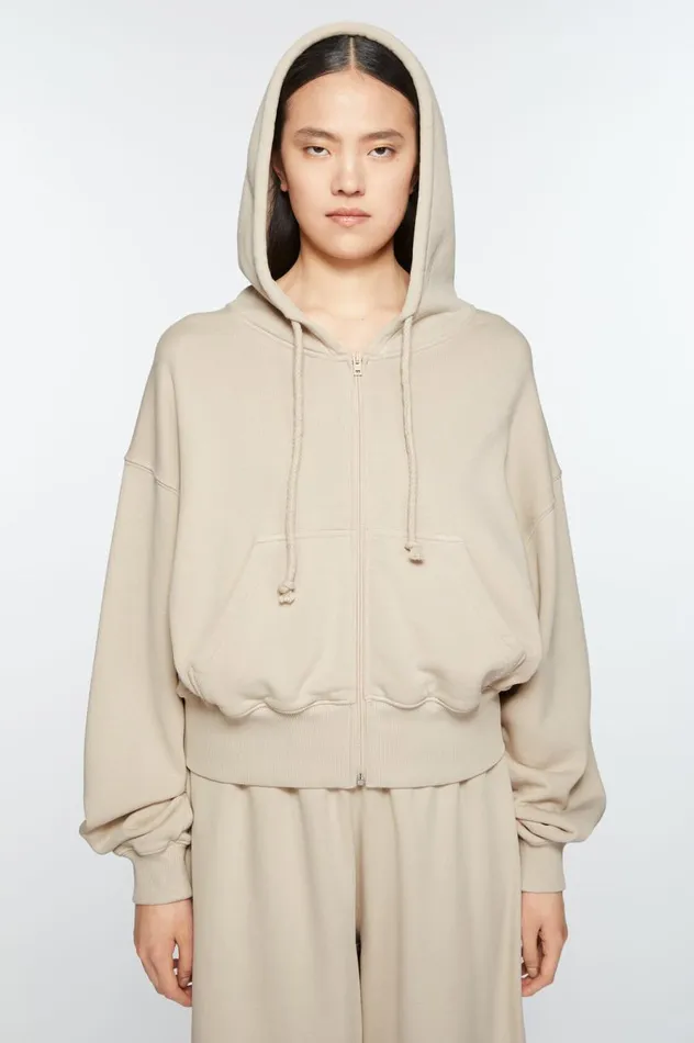 Acne Studios Hooded Zipper Sweater Faded Grey Women Sweatshirts