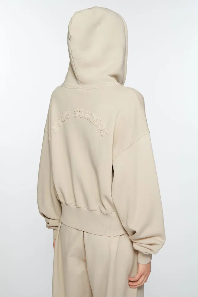 Acne Studios Hooded Zipper Sweater Faded Grey Women Sweatshirts