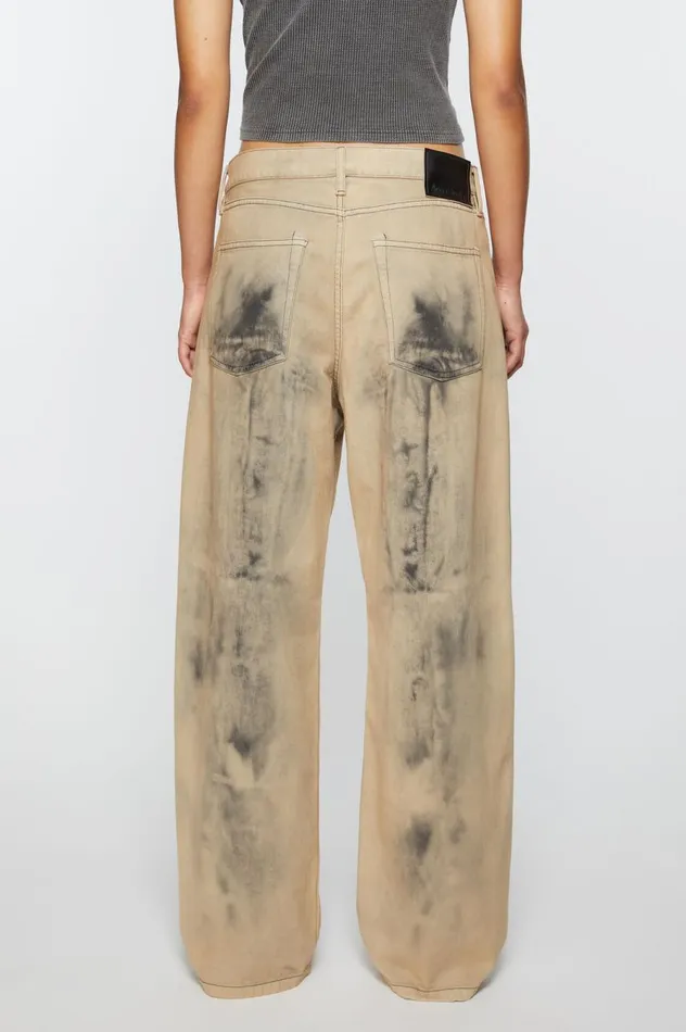 Acne Studios Loose Fit Jeans 8211 1981F Beigeblack Women Jeans