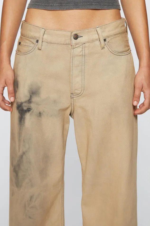Acne Studios Loose Fit Jeans 8211 1981F Beigeblack Women Jeans