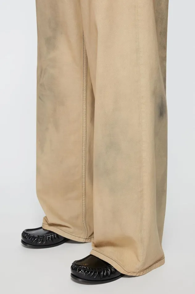Acne Studios Loose Fit Jeans 8211 1981F Beigeblack Women Jeans