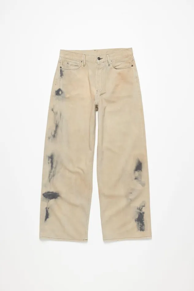 Acne Studios Loose Fit Jeans 8211 1981F Beigeblack Women Jeans