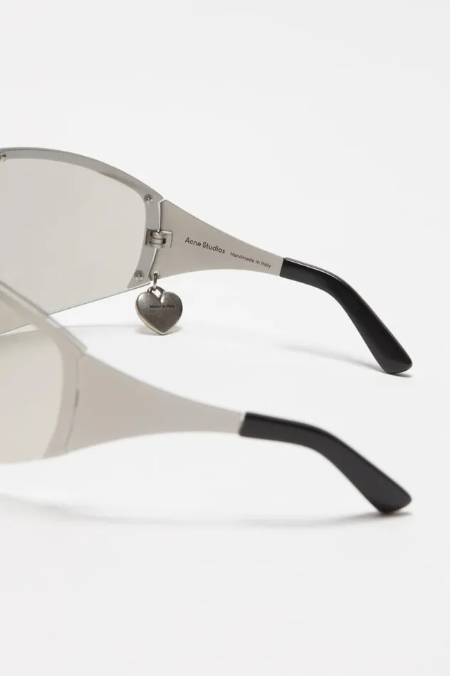 Acne Studios Metal Frame Sunglasses Silvertransparent Women Eyewear