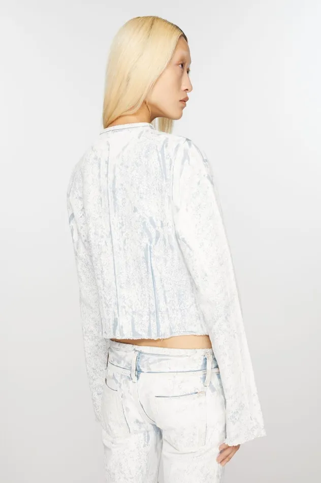 Acne Studios Pigment Print Denim Jacket Light Blue Women Outerwear