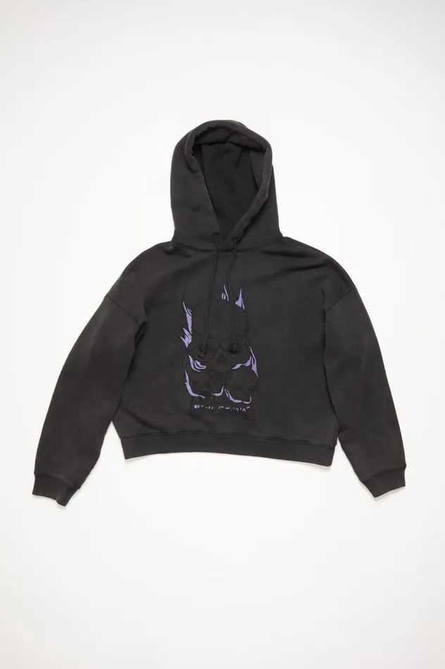 Acne Studios Printed Hooded Sweater Faded Black Women Sweatshirts