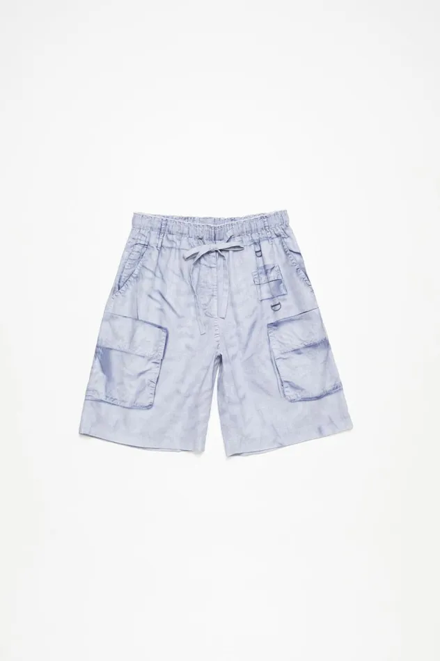 Acne Studios Printed Shorts Light Blue Women Shorts