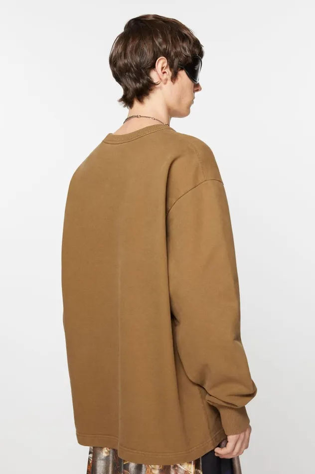 Acne Studios Stamp Logo Sweater Mud Beige Men Sweatshirts