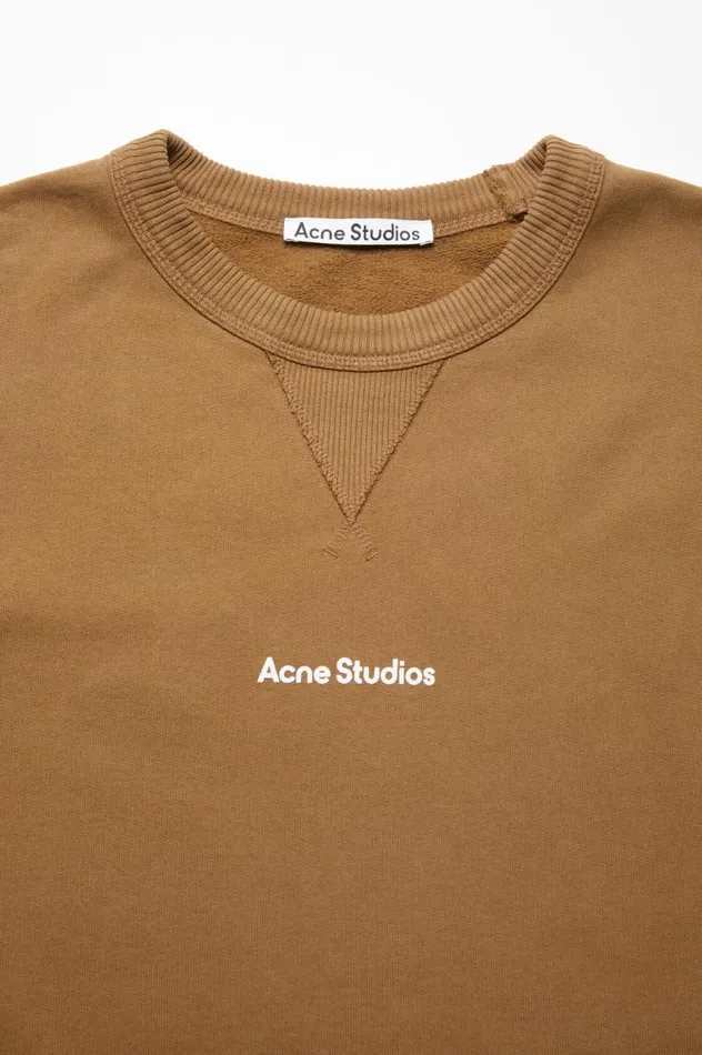 Acne Studios Stamp Logo Sweater Mud Beige Men Sweatshirts