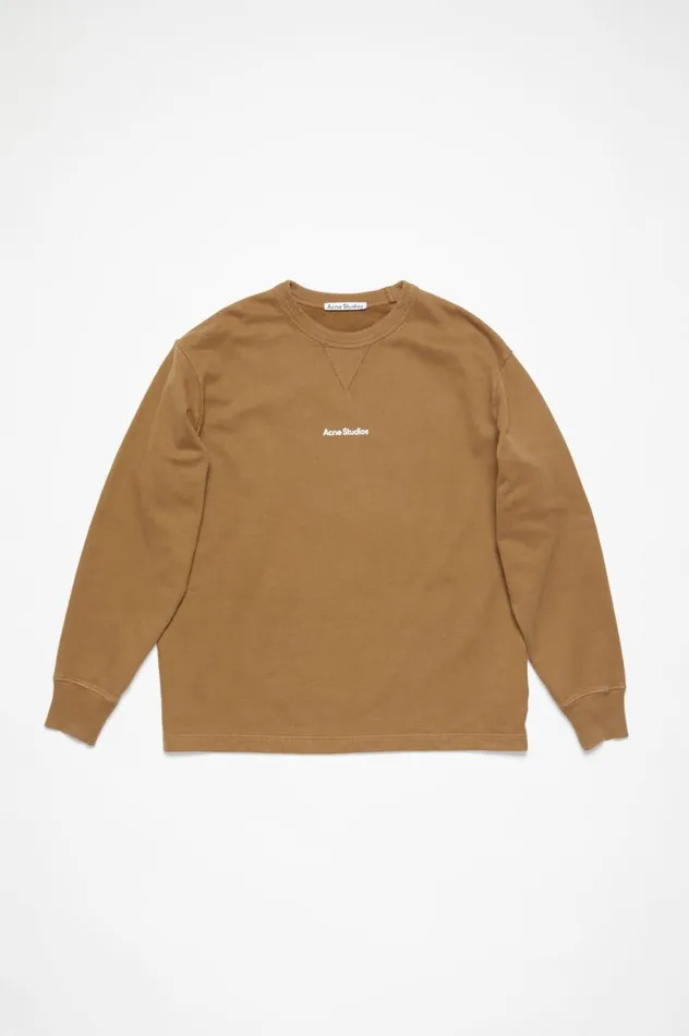 Acne Studios Stamp Logo Sweater Mud Beige Men Sweatshirts
