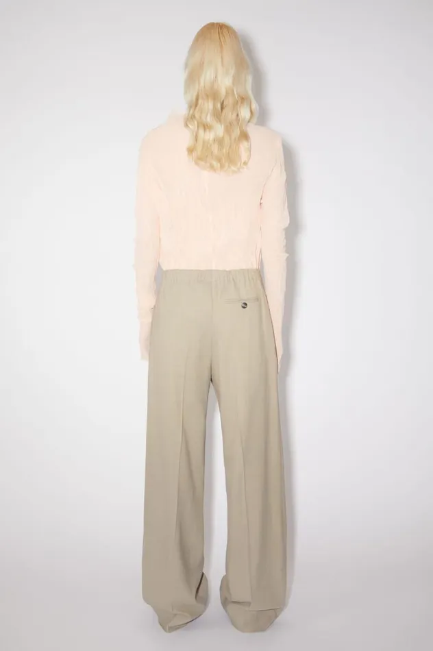 Acne Studios Tailored Herringbone Trousers Dusty Grey Women Trousers