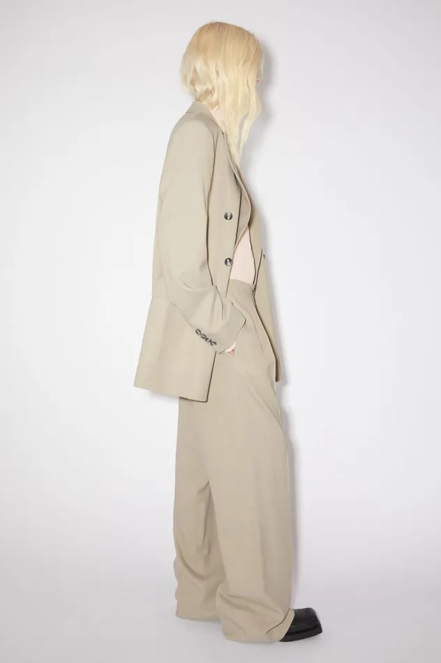 Acne Studios Tailored Herringbone Trousers Dusty Grey Women Trousers