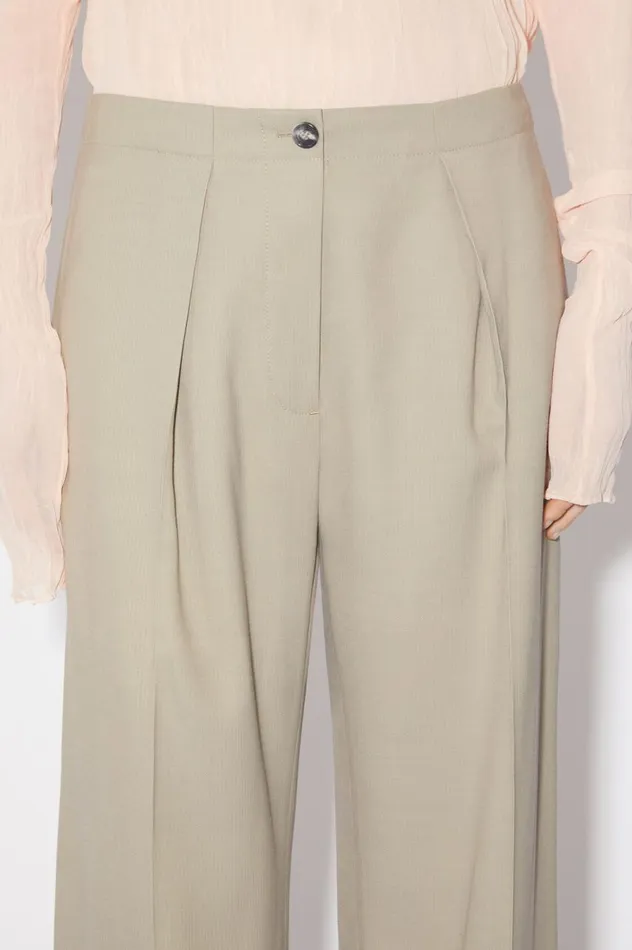 Acne Studios Tailored Herringbone Trousers Dusty Grey Women Trousers
