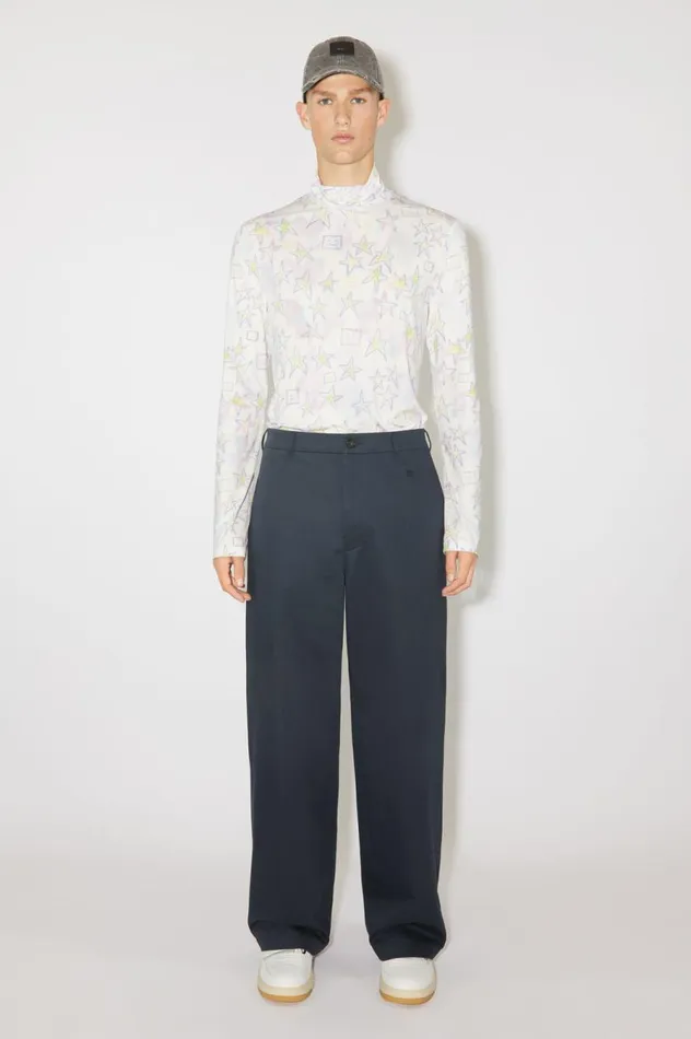 Acne Studios Twill Chino Trousers 8211 Regular Fit Midnight Blue Men Trousers Acne Studios Twill Chino Trousers 8211 Regular Fit Midnight Blue Men Trousers