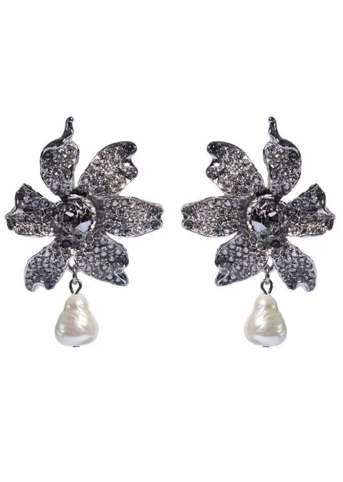Adam Lippes Earrings Silver Flower Earring With Pearls And Crystals Crystal Silver 8211 Women Adam Lippes Earrings Silver Flower Earring With Pearls And Crystals Crystal Silver 8211 Women