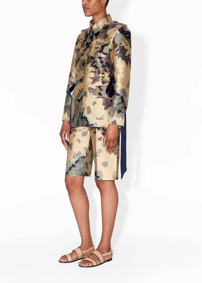 Adam Lippes Jackets and Coats Safari Jacket In Jacquard Gold Multi 8211 Women Adam Lippes Jackets and Coats Safari Jacket In Jacquard Gold Multi 8211 Women