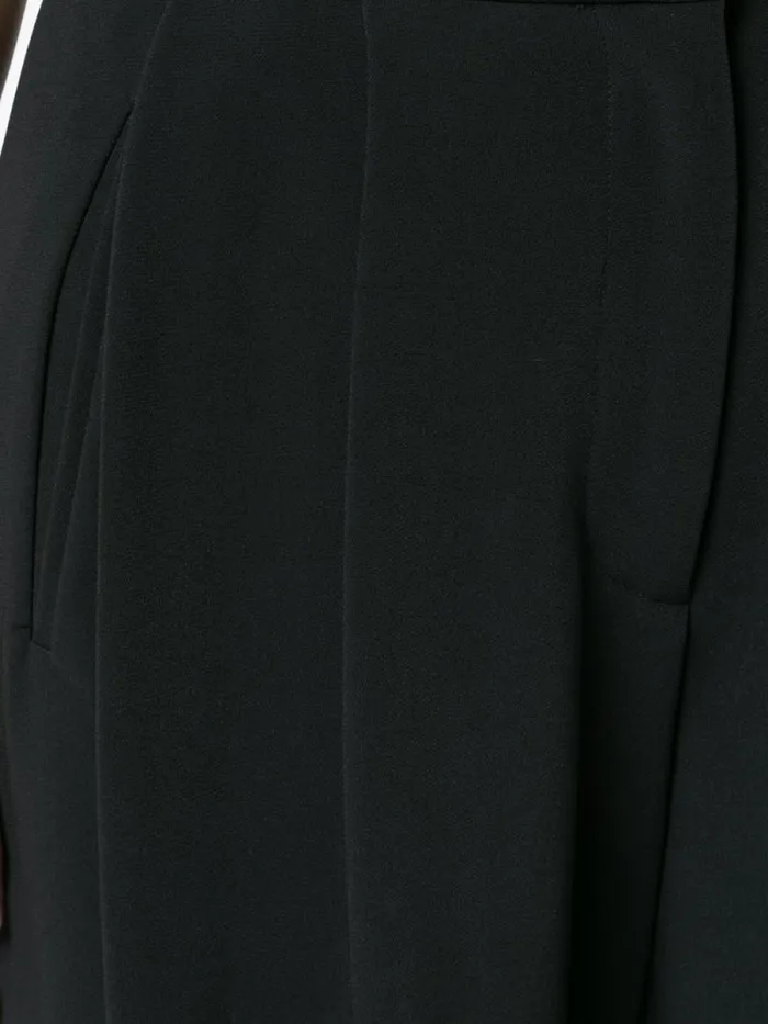 Adam Lippes Pants Pleat Front Culotte In Stretch Cady Black 8211 Women