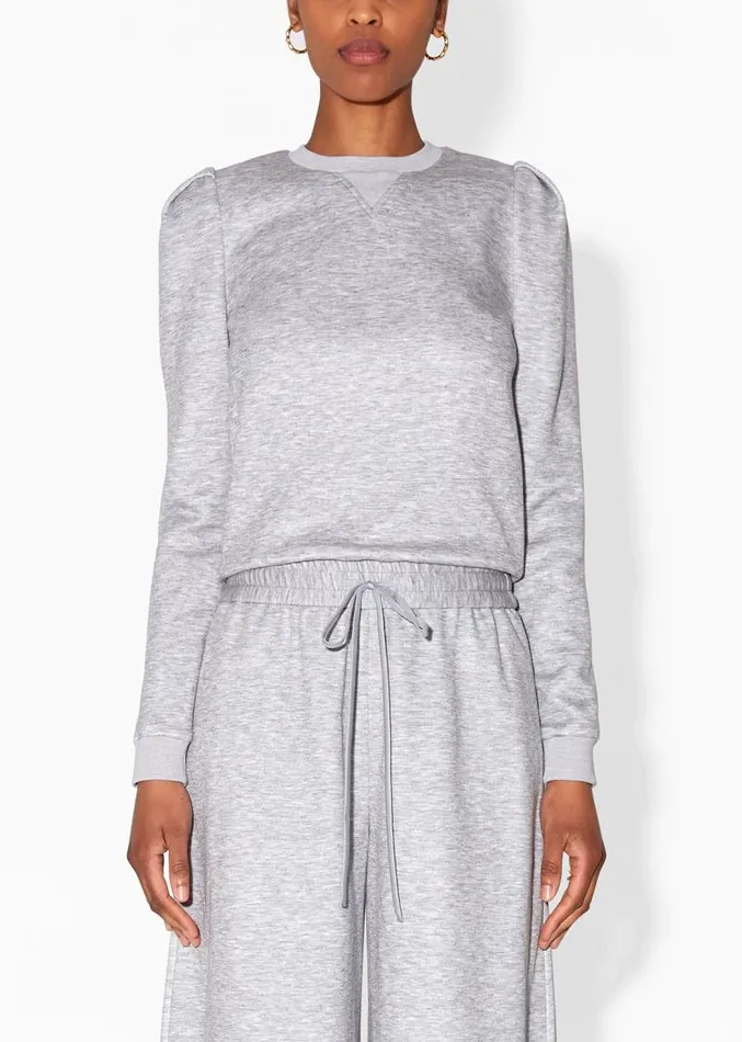 Adam Lippes Sweaters Long Sleeve Sweatshirt In Luxe Jersey Heather Grey 8211 Women