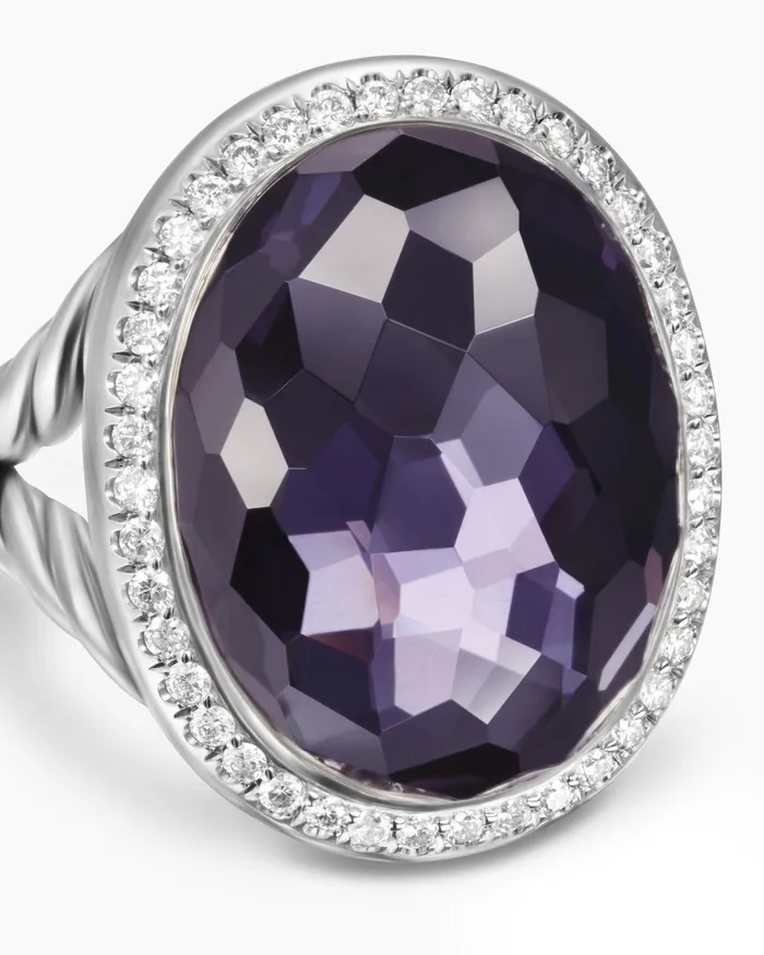 Albion Oval Ring In Sterling Silver With Diamonds 21mm Women David Yurman Statement Albion Oval Ring In Sterling Silver With Diamonds 21mm Women David Yurman Statement