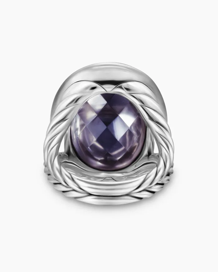 Albion Oval Ring In Sterling Silver With Diamonds 21mm Women David Yurman Statement Albion Oval Ring In Sterling Silver With Diamonds 21mm Women David Yurman Statement