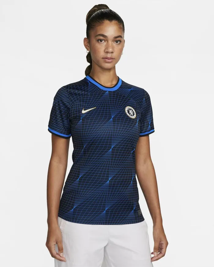 All Clothing Women Nike Chelsea FC 202324 Stadium Away Soarclub Goldwhite