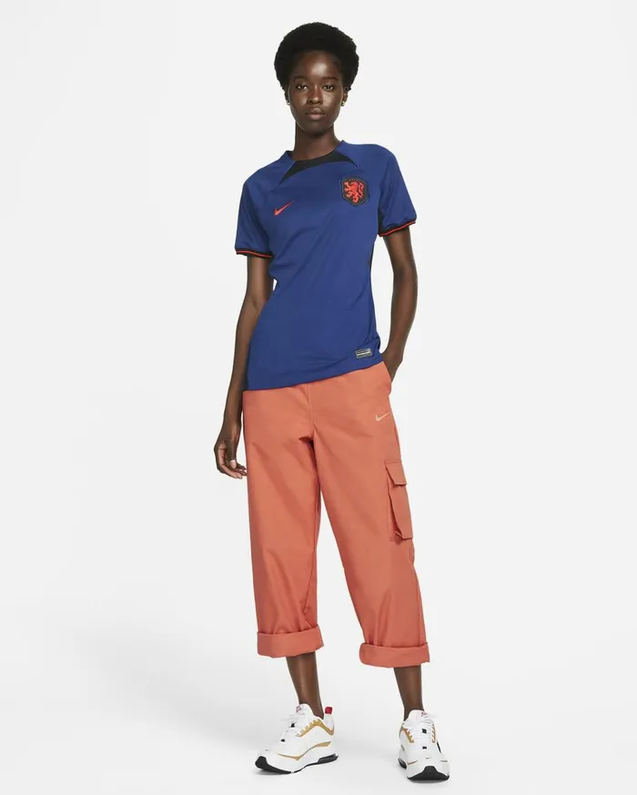 All Clothing Women Nike Netherlands 202223 Stadium Away Deep Royal Blueblackhabanero Red