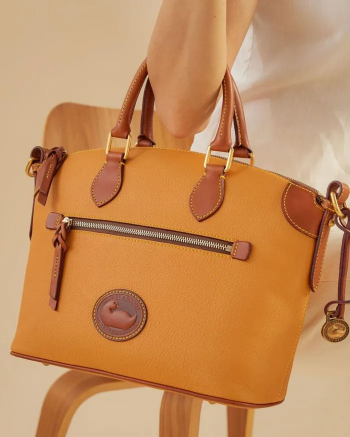All Weather Leather 30 Domed Satchel 30 Caramel Women Dooney and Bourke Satchels All Weather Leather 30 Domed Satchel 30 Caramel Women Dooney and Bourke Satchels