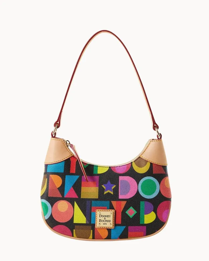 Art Deco Luna Hobo Black Women Dooney and Bourke Shoulder Bags