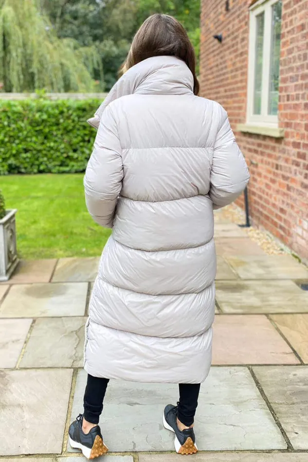 AX Paris Coats 038 Jackets Silver Wrap Puffer Coat