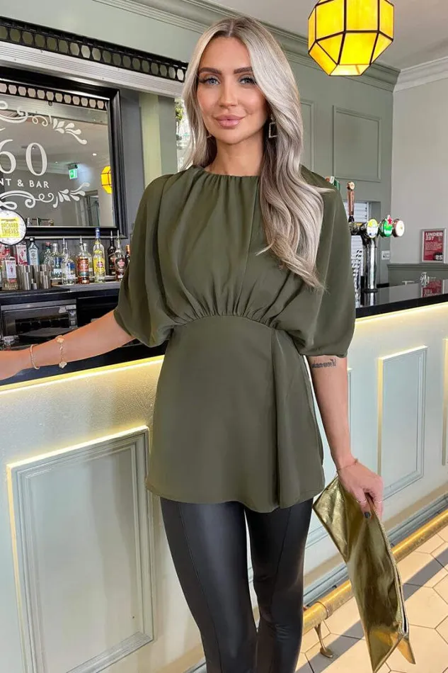AX Paris Tops Olive Batwing Sleeve Top