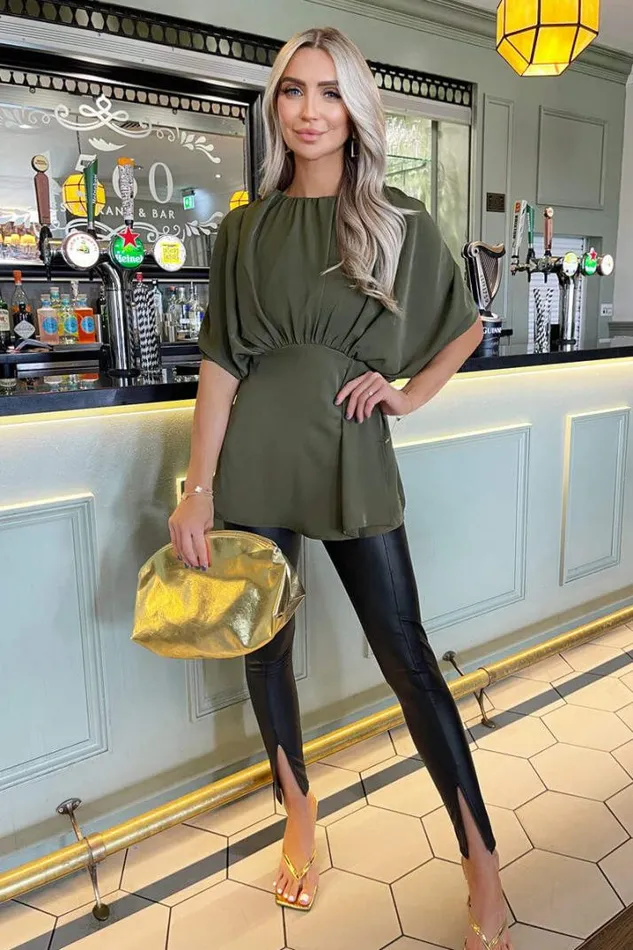 AX Paris Tops Olive Batwing Sleeve Top