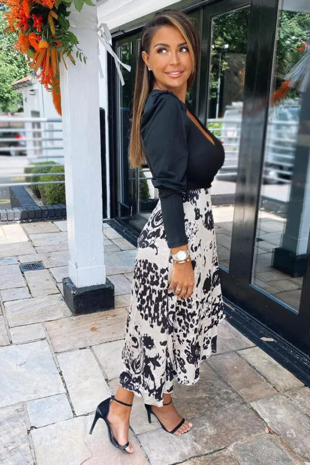 AX Paris Wedding Guest Dresses Multi 2 In 1 Animal Print Wrap Midi Dress