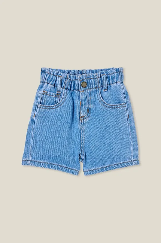 Baby Bottoms Cotton On Anna Paperbag Relaxed Short Byron Mid Blue