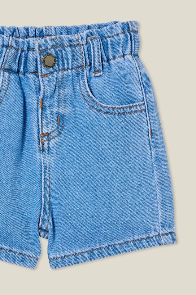 Baby Bottoms Cotton On Anna Paperbag Relaxed Short Byron Mid Blue