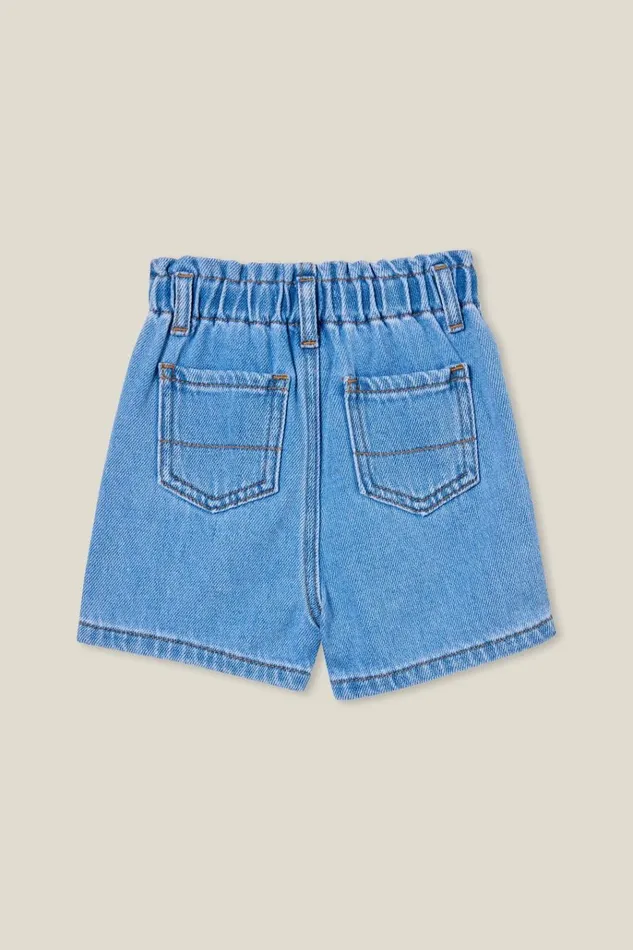 Baby Bottoms Cotton On Anna Paperbag Relaxed Short Byron Mid Blue