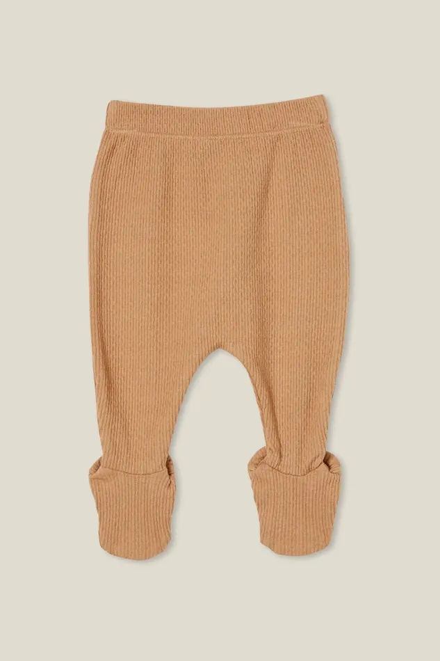 Baby Bottoms Cotton On Organic Pointelle Footed Legging Taupy Brown
