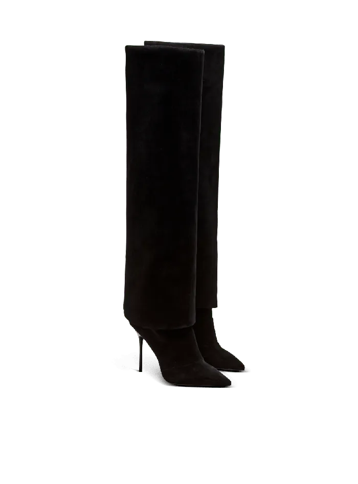 Balmain Boots Women Ariel Suede Boots Black