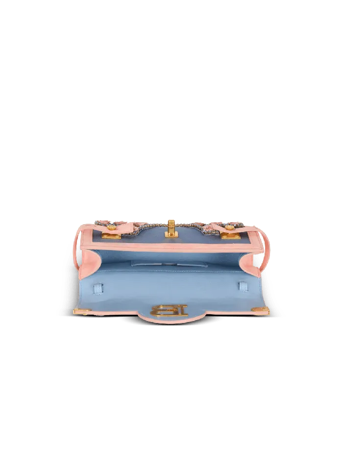 Balmain Clutches Women BBuzz Pouch 23 Embroidered With Diamond And Roses Multicolor