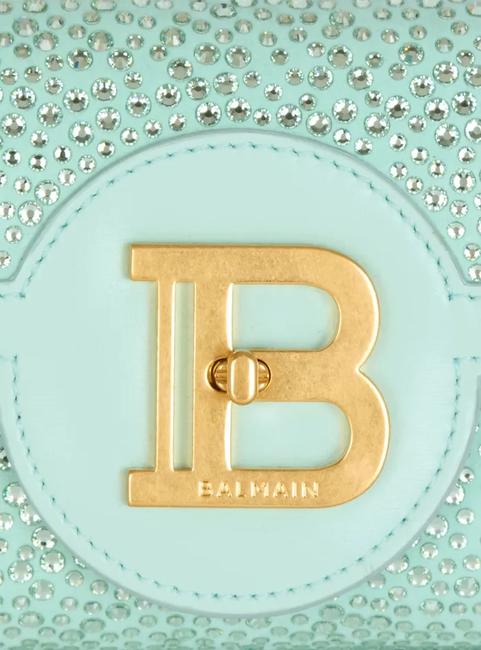 Balmain Clutches Women BBuzz Pouch 23 In Suede And Rhinestones Blue