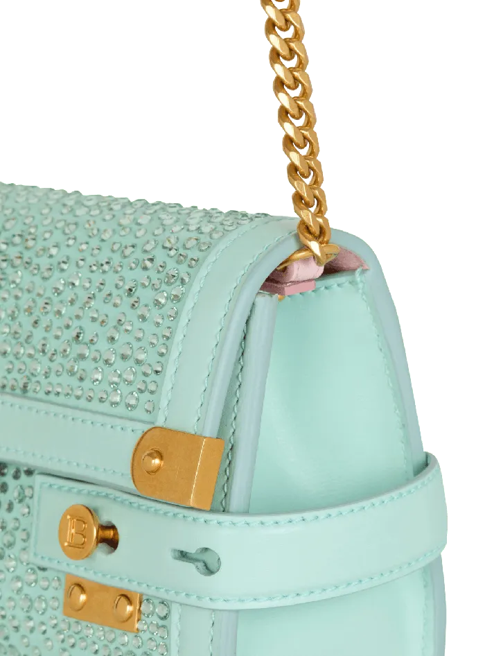 Balmain Clutches Women BBuzz Pouch 23 In Suede And Rhinestones Blue