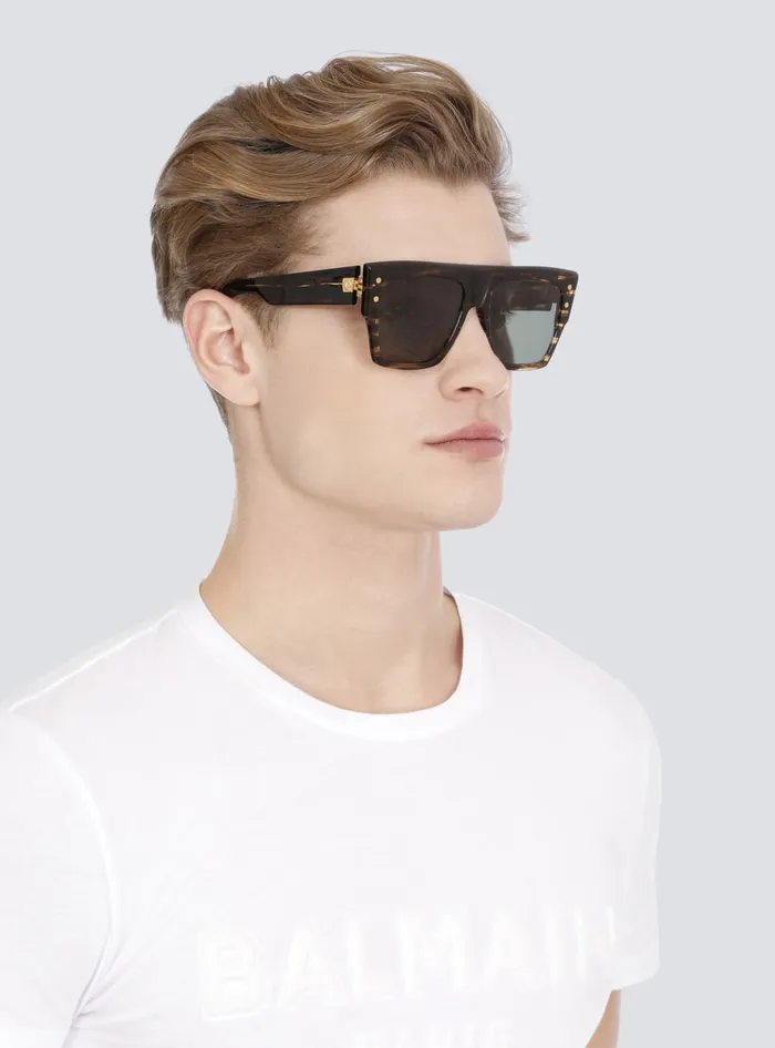 Balmain Eyewear Men Acetate BI Sunglasses Brown Balmain Eyewear Men Acetate BI Sunglasses Brown