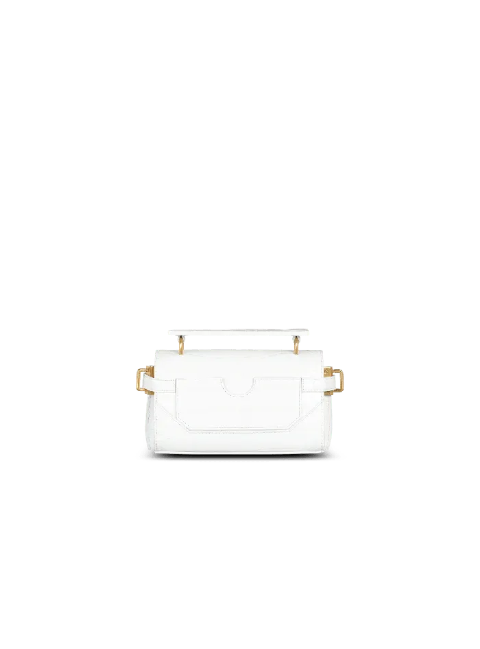 Balmain Handbags Women BBuzz 19 Bag In Crocodile Effectembossed Leather White