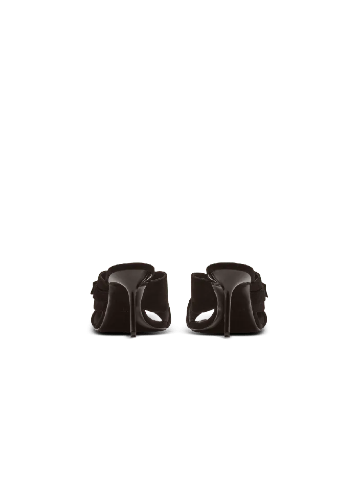 Balmain High Heels and Pumps Women Uma Mules In Suede Leather Black