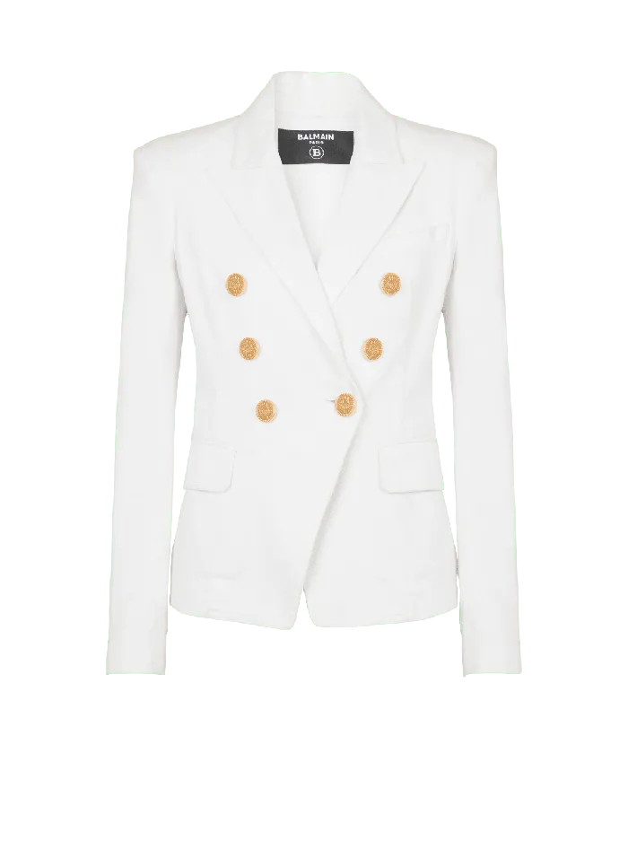 Balmain Jackets And Blazers Women 6button Denim Jacket White
