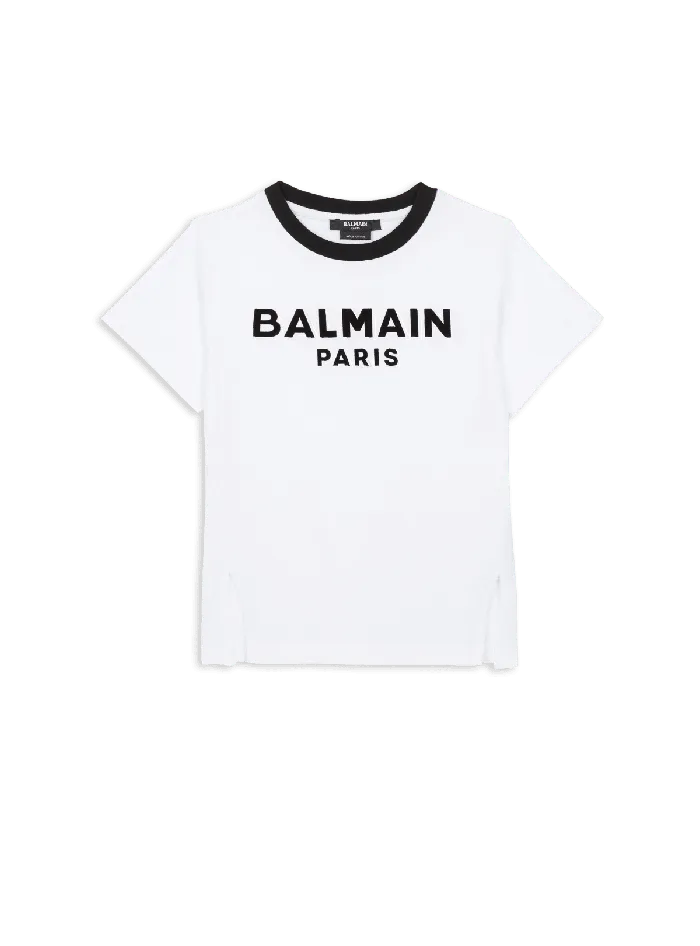 Balmain Kids Paris Tshirt White
